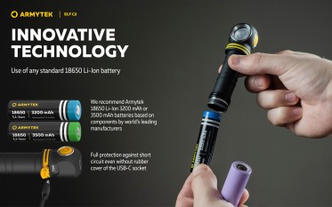 Čelovka Armytek Elf C2 USB-C Warm (teplý odstín)