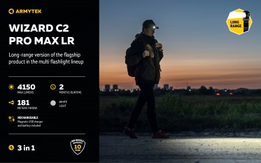 Čelovka Armytek Wizard C2 Pro MAX LR Warm (teplé světlo)