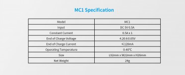 USB nabíječka Xtar MC1 (Li-Ion)